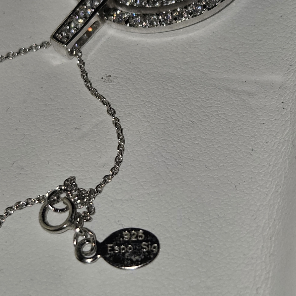 Joseph Esposito Elegant Silver Triple Circle Pendant Necklace - Picture 2 of 3
